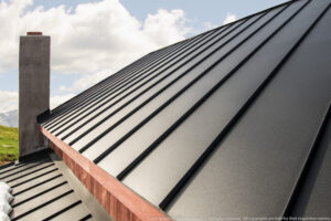 black standing seam metal roof